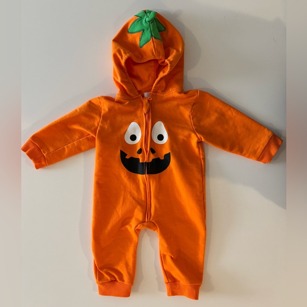 Orange Pumpkin Baby Onesie